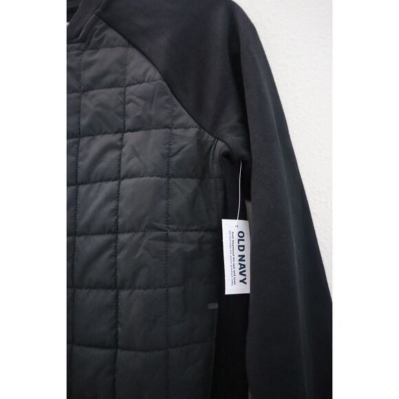 Old Navy Active Boy's Sz L (10-12) Black Dynamic Fleece Quilted Bomber Jacket - Picture 4 of 7